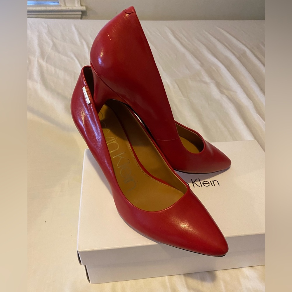Red Calvin Klein High Heeled Shoes